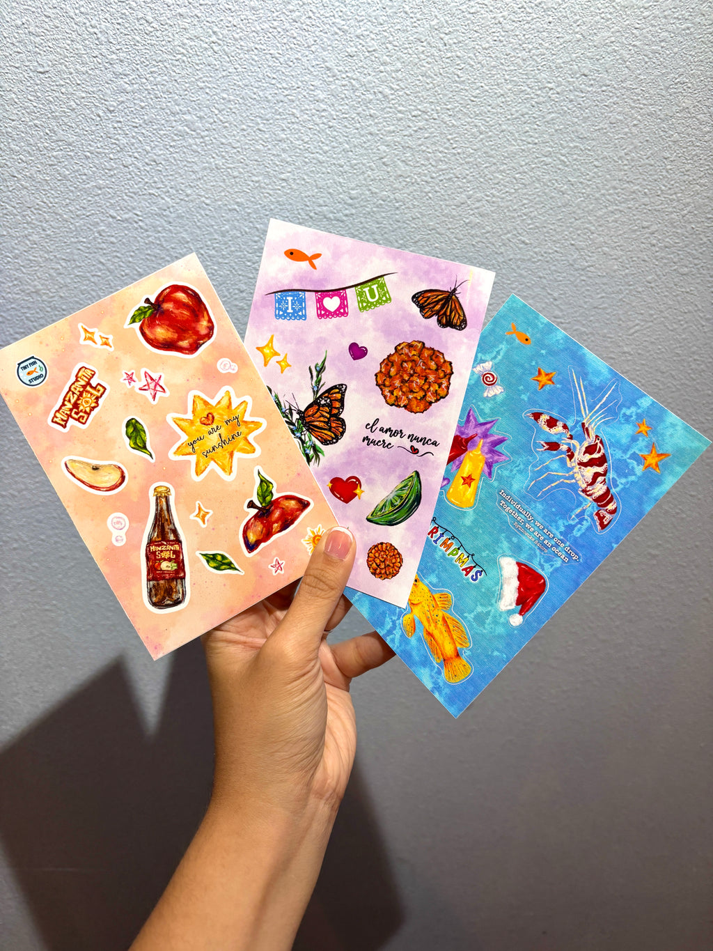 3 pc Uncut Sticker Sheet Set