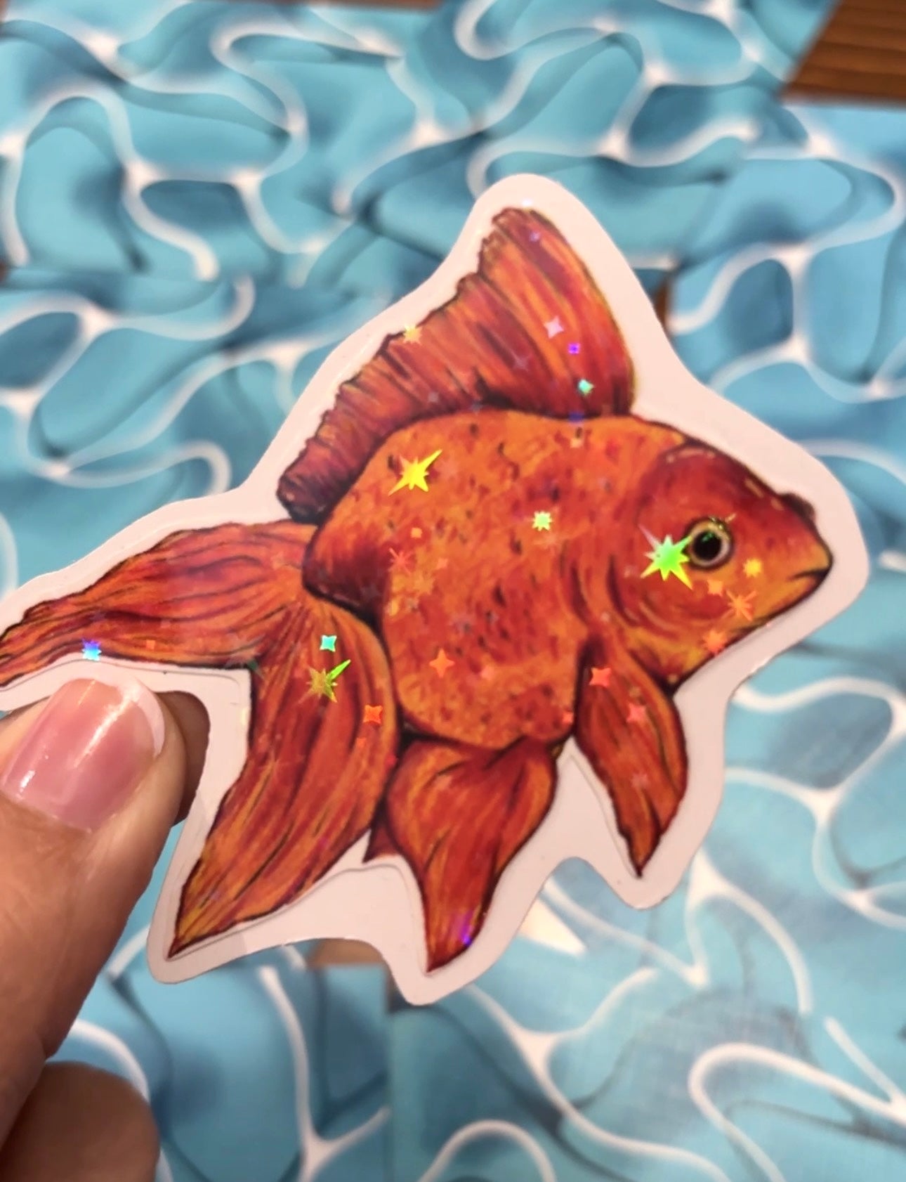 Holographic Goldfish Sticker