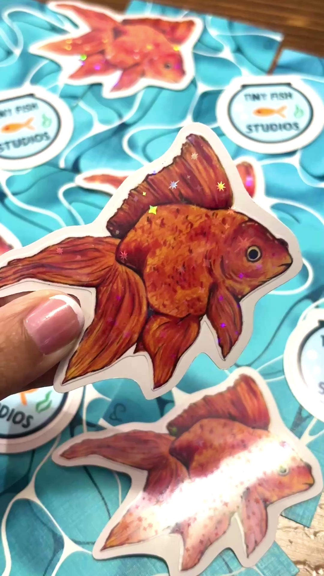 Holographic Goldfish Sticker